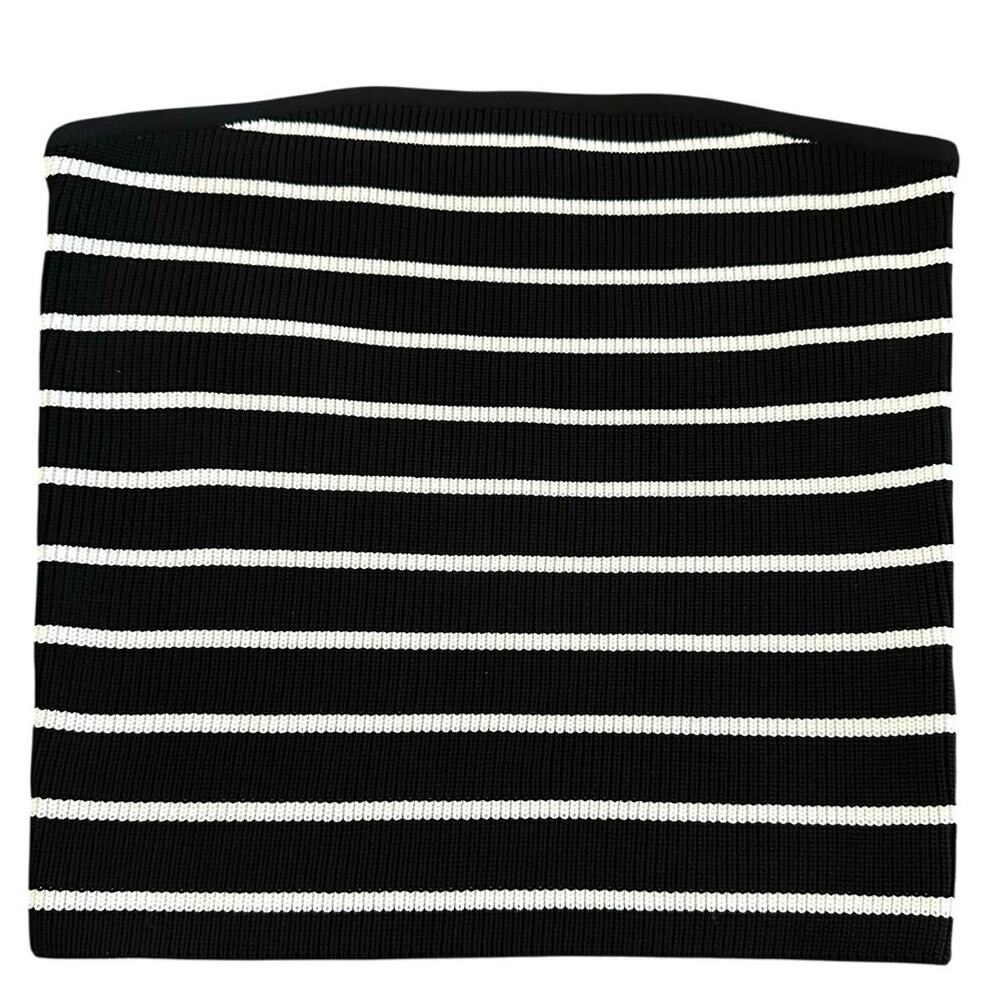 The Work Shop Women's Black White Striped Print Sleeveless Shirt Size Large